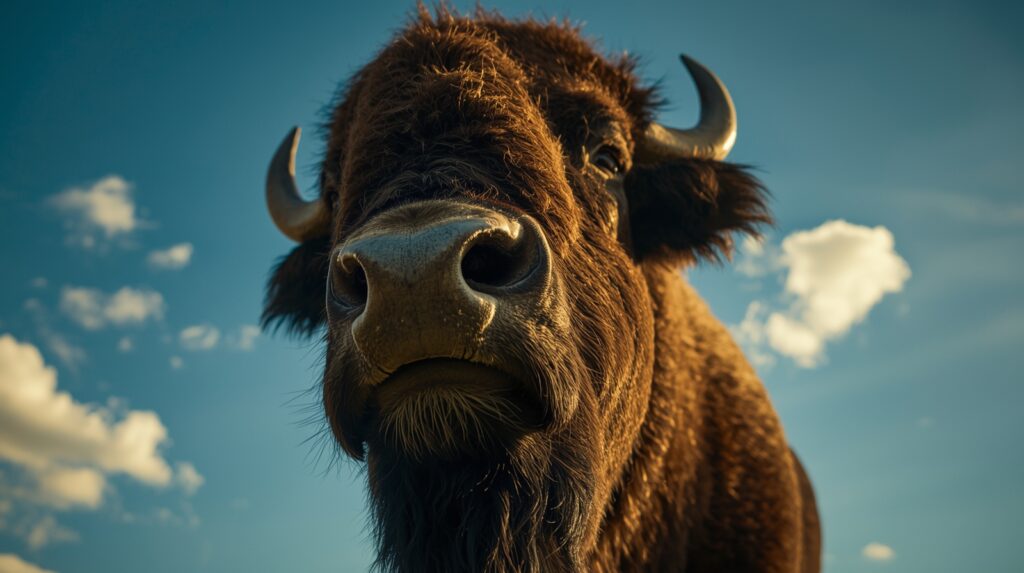 lucid origin cinematic lighting photo 2000pound bull bison sho 2